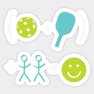 Happy Pickleball Equation Sticker